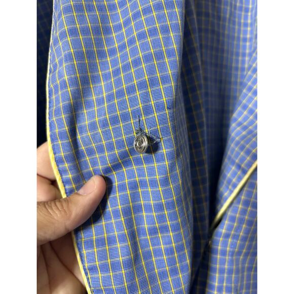 Victorias Secret Country Robe XS Small Blue Yellow Plaid Belted Long - Picture 4 of 11
